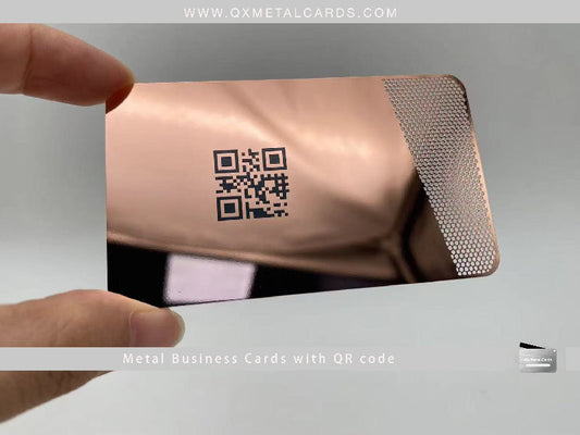 Luxury Rose Gold Metal Card with QR Code: Elevate Your Networking Experience