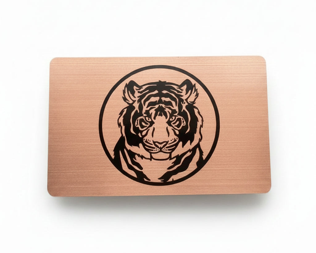 Custom Copper Metal Business Cards — Brushed Copper finish, product detail