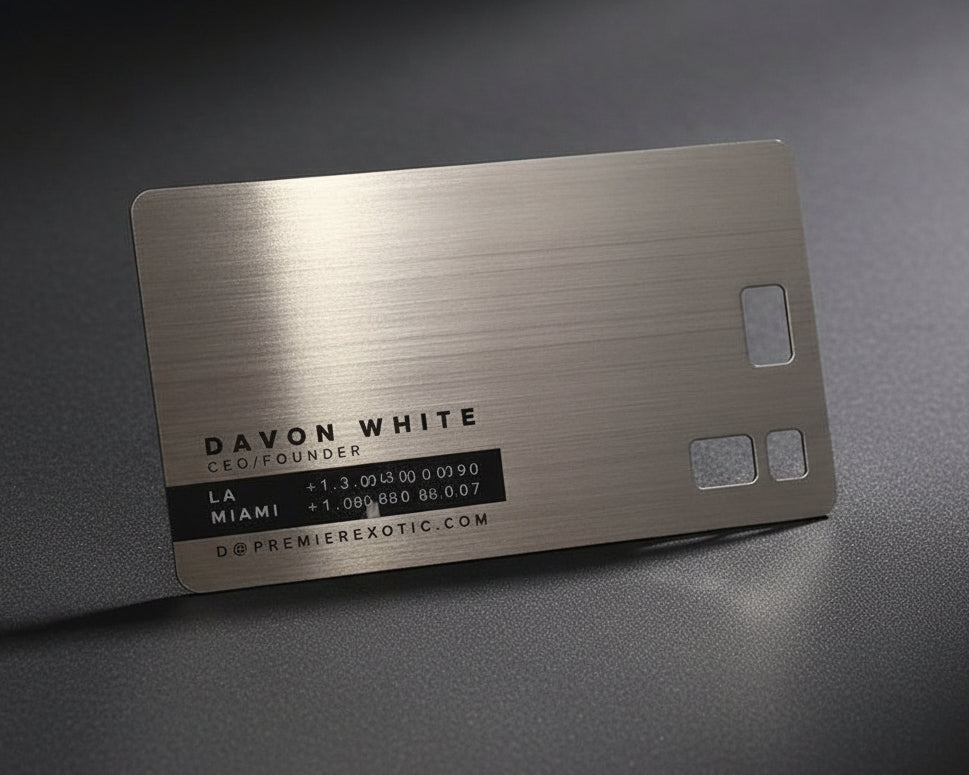 Brushed Stainless Steel Business Cards