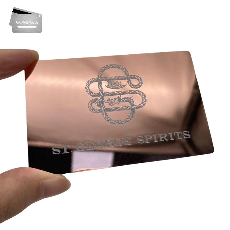 Rose Gold Metal Business Cards