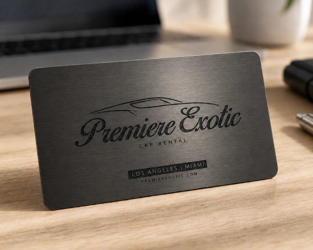 Brushed Gun Metal Business Cards — Brushed Gun Metal finish, product detail