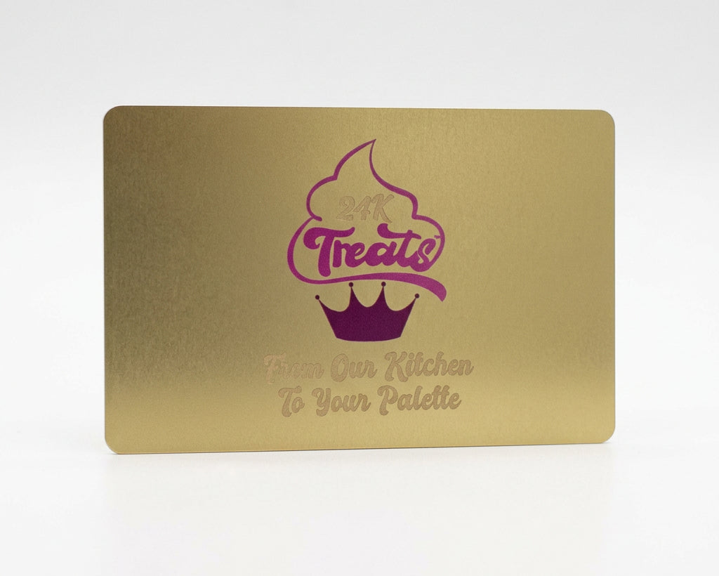 Gold Metal Business Cards — Gold finish, Matte gold metal business cards, product detail