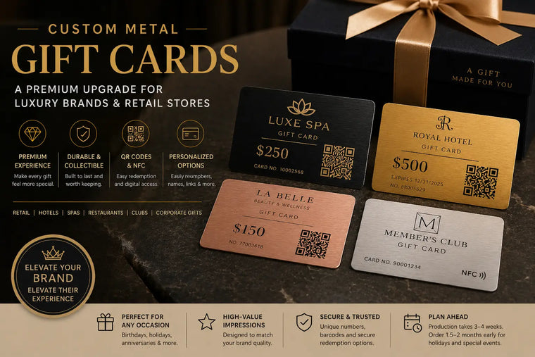 Custom Metal Gift Cards for Luxury Brands, Hotels and Retail Stores