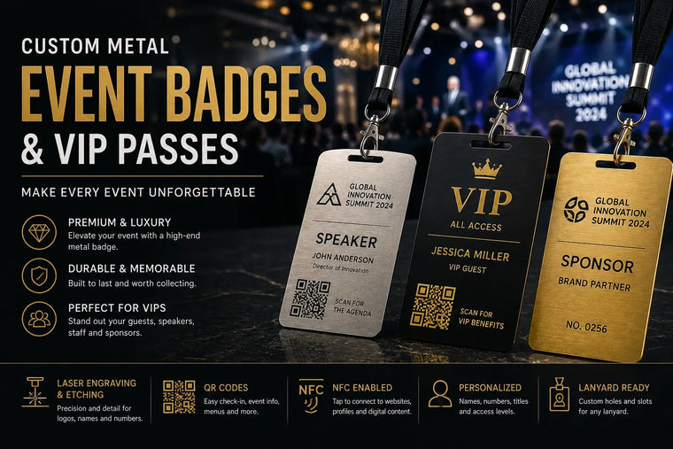 Custom Metal Event Badges and VIP Passes for Premium Events