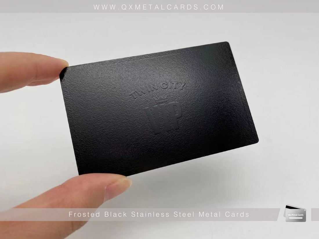 Frosted Texture Black Metal Business Cards