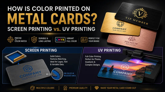 How Is Color Printed on Metal Business Cards? Screen Printing vs. UV Printing