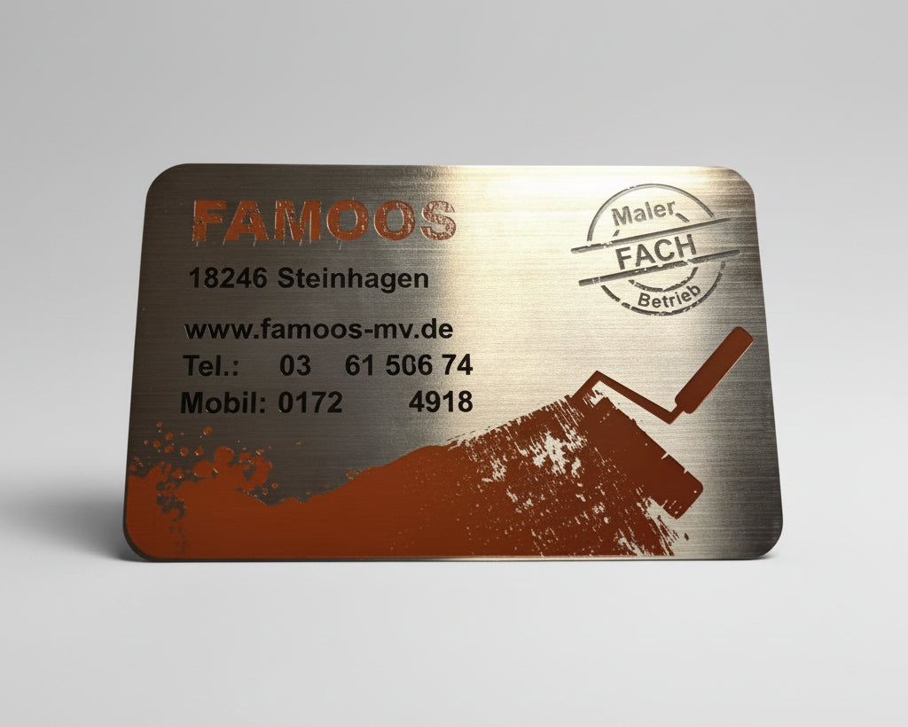 Brushed Stainless Steel Business Cards