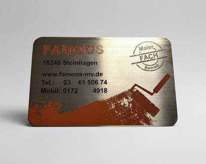 Brushed Stainless Steel Business Cards