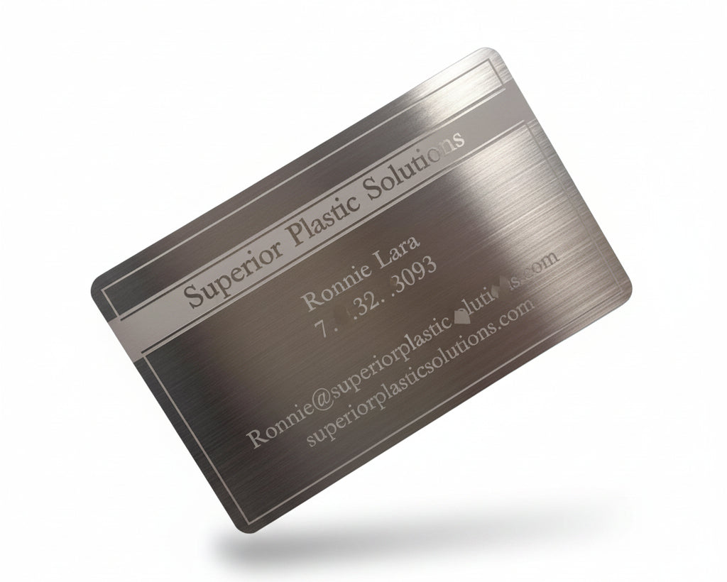 Brushed Stainless Steel Business Cards