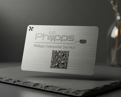 Brushed Stainless Steel Business Cards