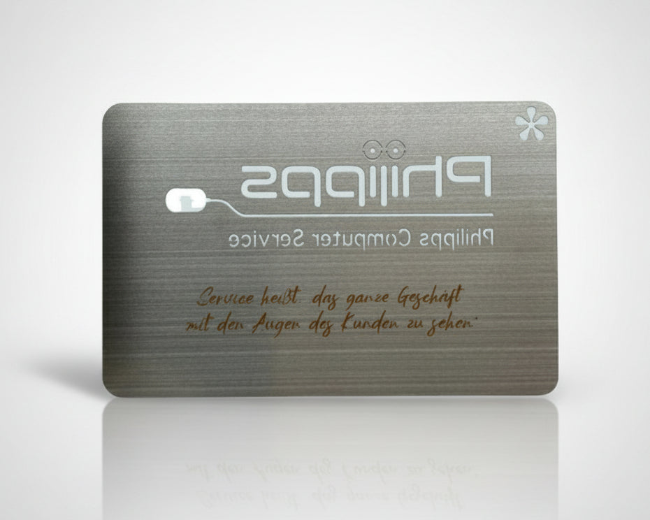 Brushed Stainless Steel Business Cards