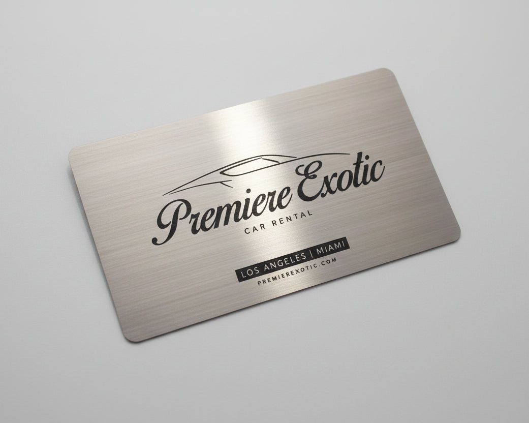 Brushed Stainless Steel Business Cards
