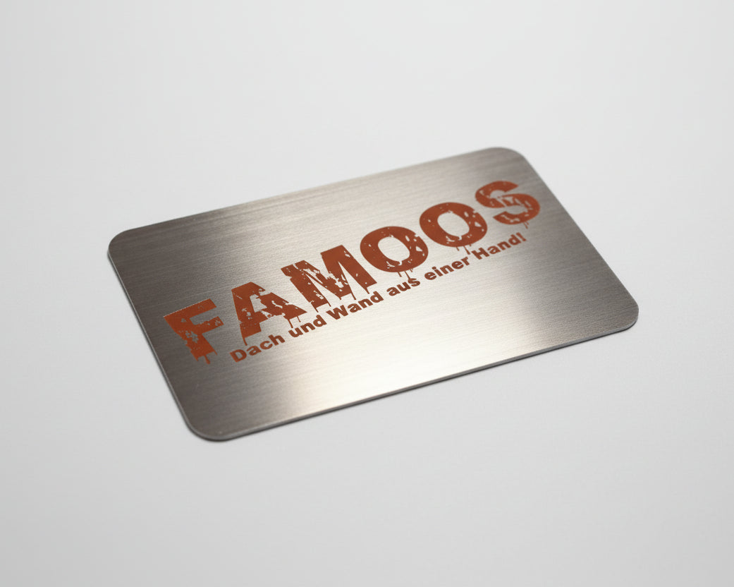 Brushed Stainless Steel Business Cards