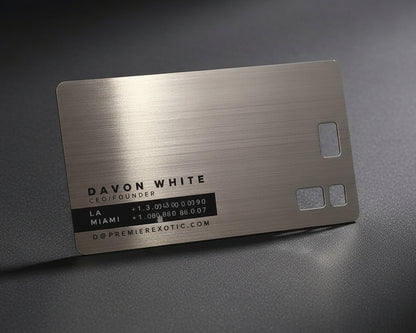 Brushed Stainless Steel Business Cards
