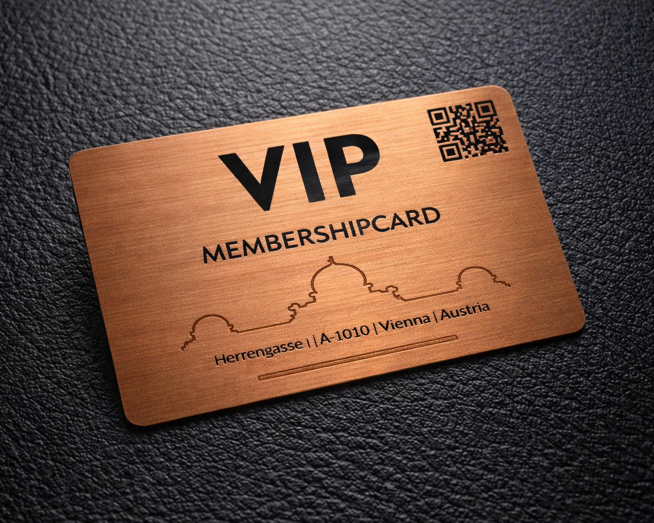 brushed copper metal VIP cards