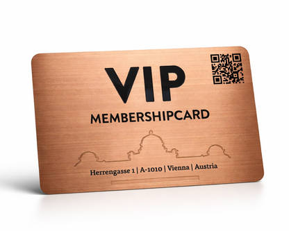 brushed copper metal business cards