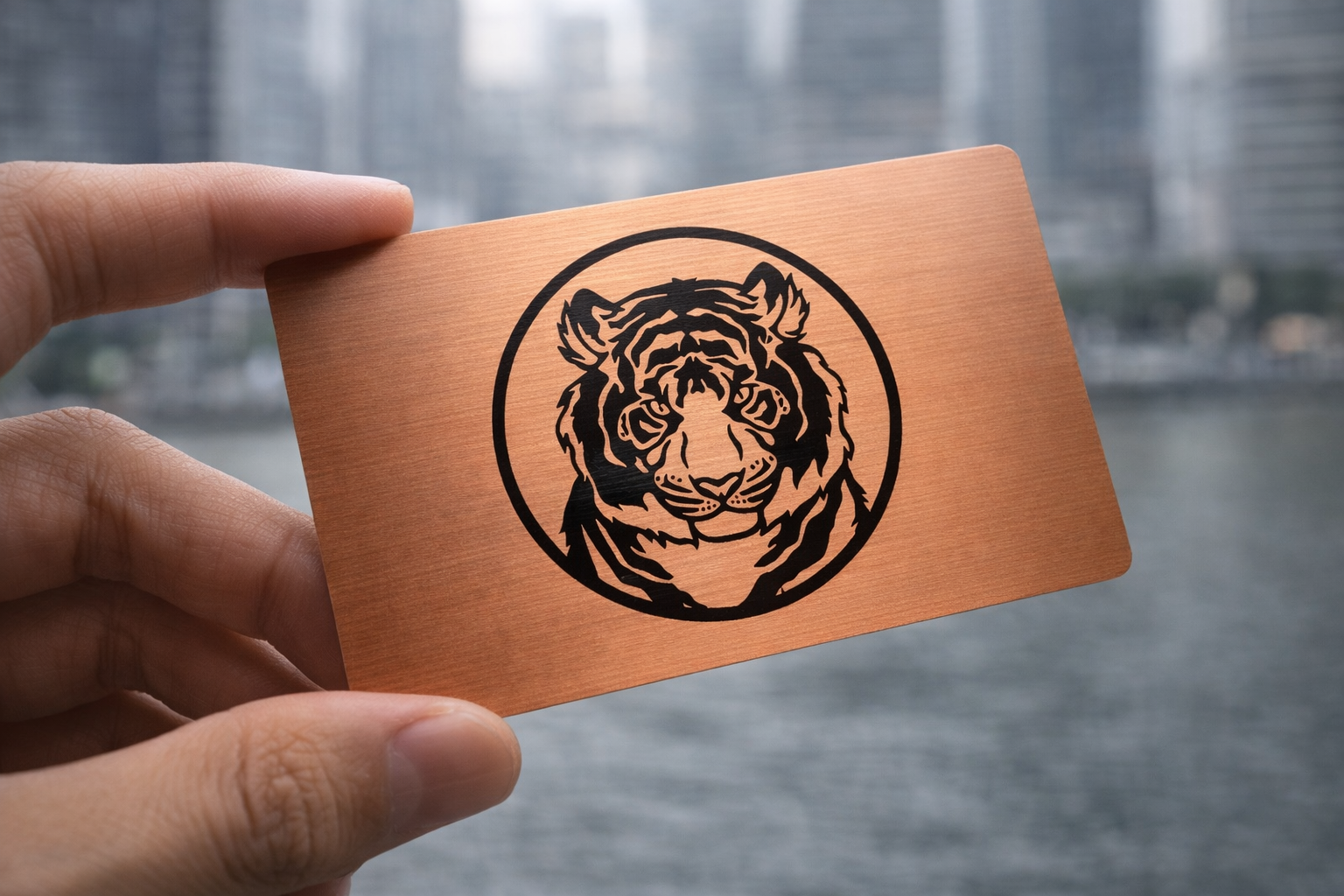 brushed copper metal cards