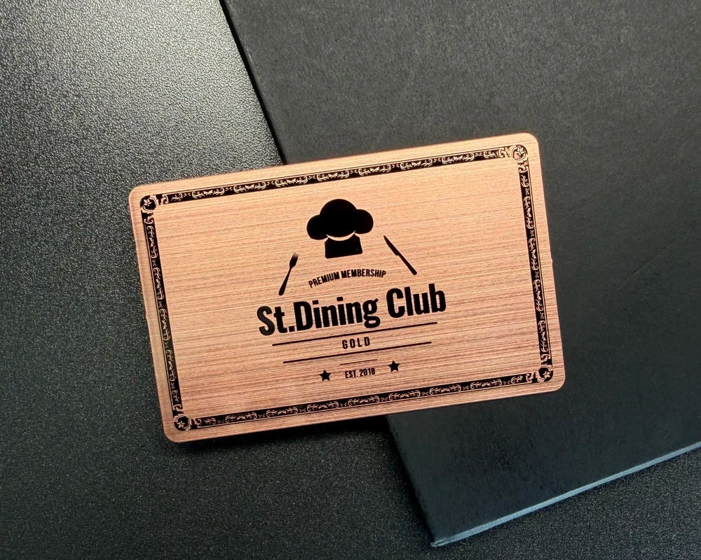 Brushed copper stainless steel metal cards