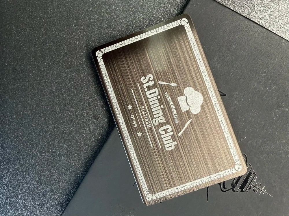 Brushed gun metal business cards