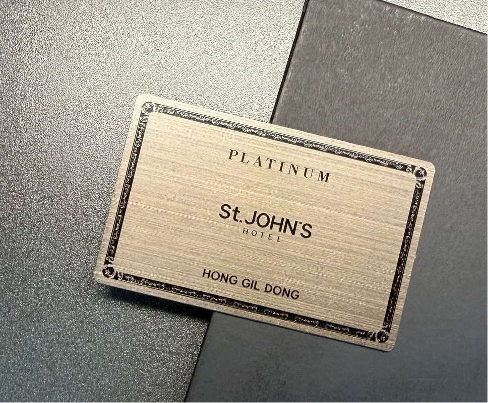 Brushed gun metal cards