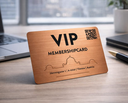 copper metal cards with brushed finish