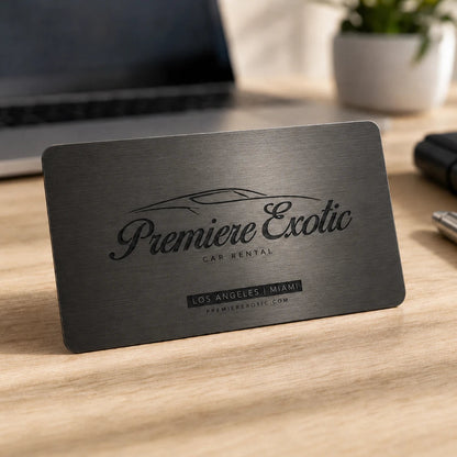 Brushed Gun Metal Business Cards