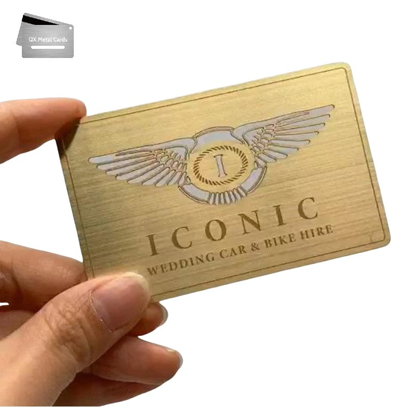 luxury brushed gold metal business cards