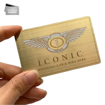 luxury brushed gold metal business cards