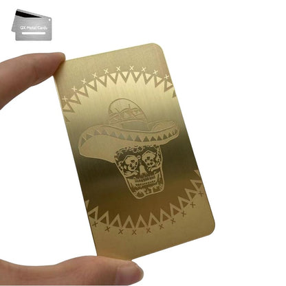 luxury brushed gold metal membership cards