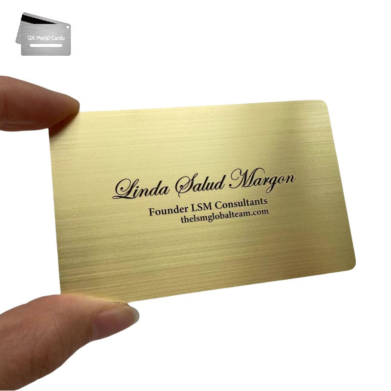 luxury brushed gold metal business cards