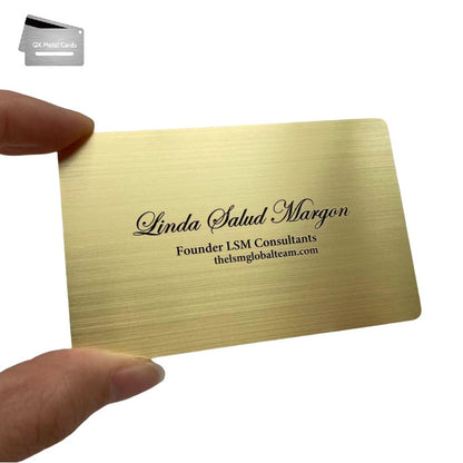 luxury brushed gold metal business cards