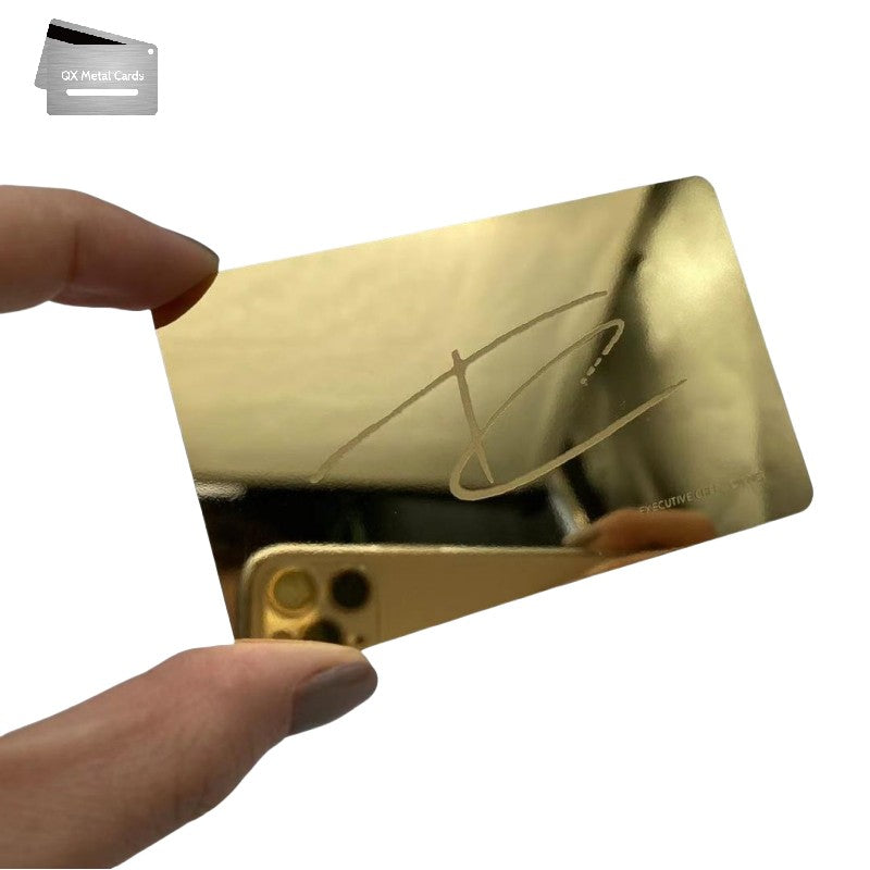 luxury mirror gold metal business cards