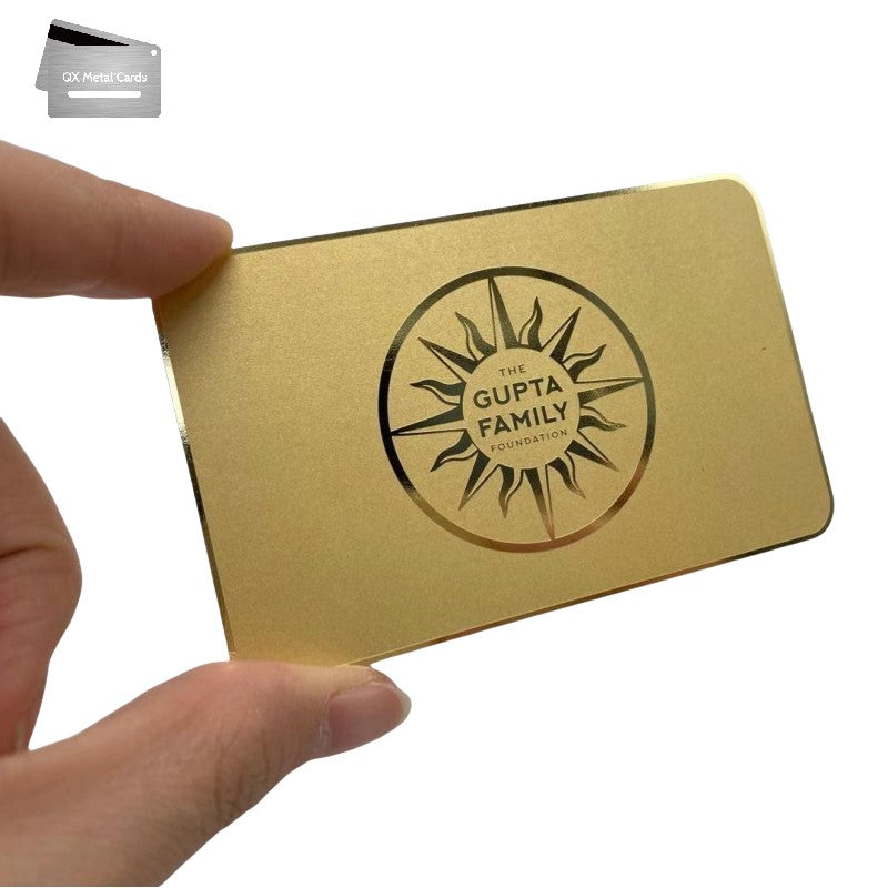 luxury mirror gold etched metal cards