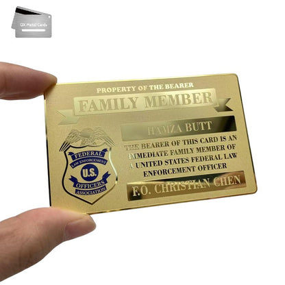 luxury mirror gold family member metal cards