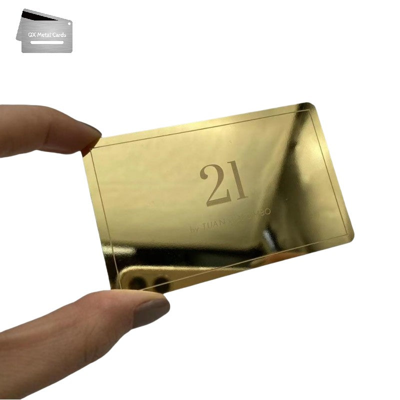 luxury mirror gold metal business cards