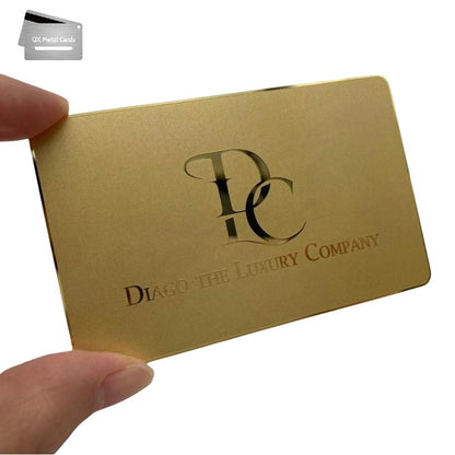 luxury mirror gold metal cards
