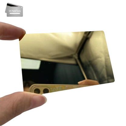 luxury mirror gold plated metal cards