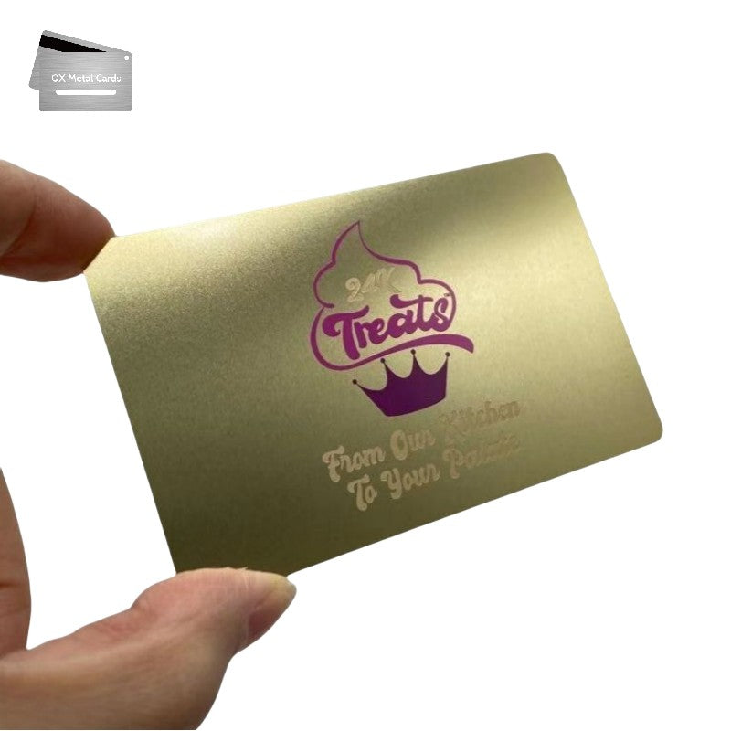 matte gold metal business cards