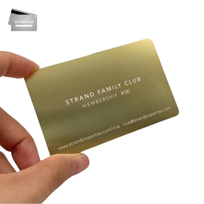 matte gold metal membership cards