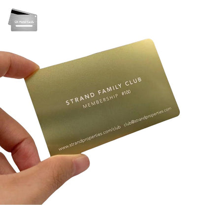 matte gold metal membership cards