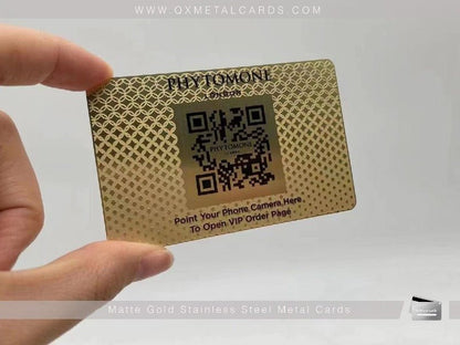 matte Gold Stainless Steel Metal Cards