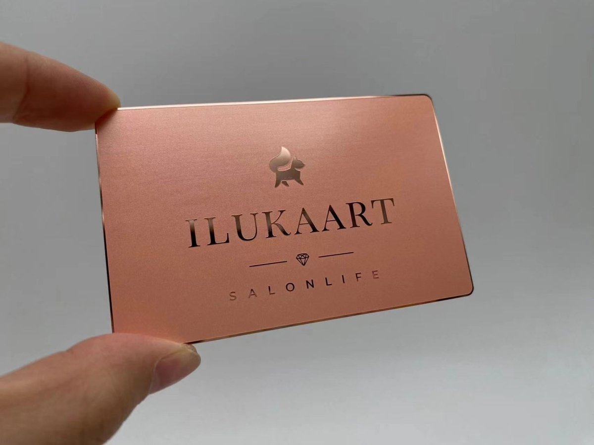 Rose Gold Metal Business Cards