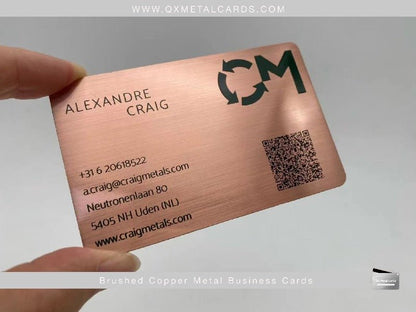 Copper Finish Metal Business Cards