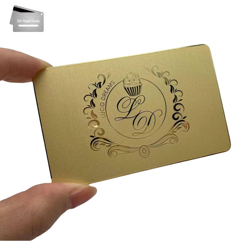 mirror gold etched metal cards