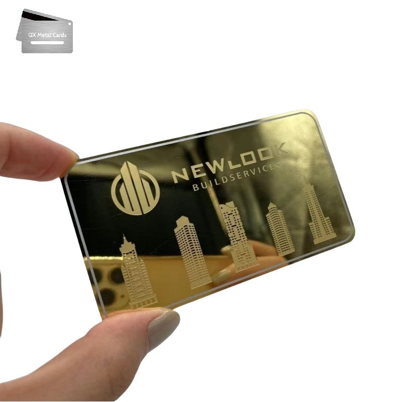 mirror gold metal cards