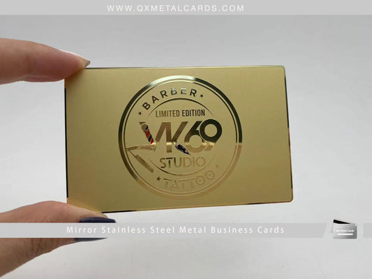 London Barbershop Mirror Metal Business Cards Metal Membership Cards Custommade Metal Cards