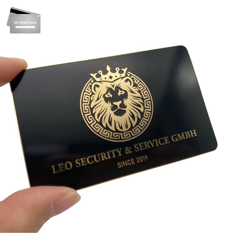 shiny gold metal business cards