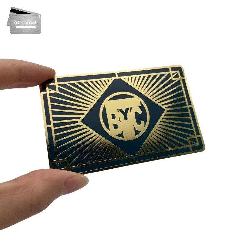 shiny luxury gold metal business cards